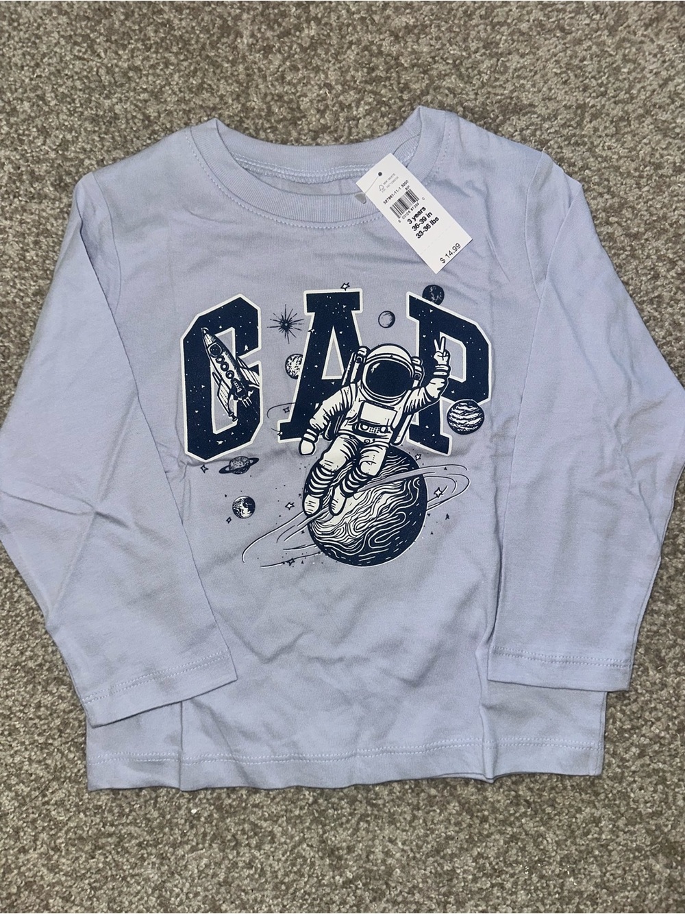 NWT Baby Gap Space Astronaut Long Sleeve Tee Size 3 Years
